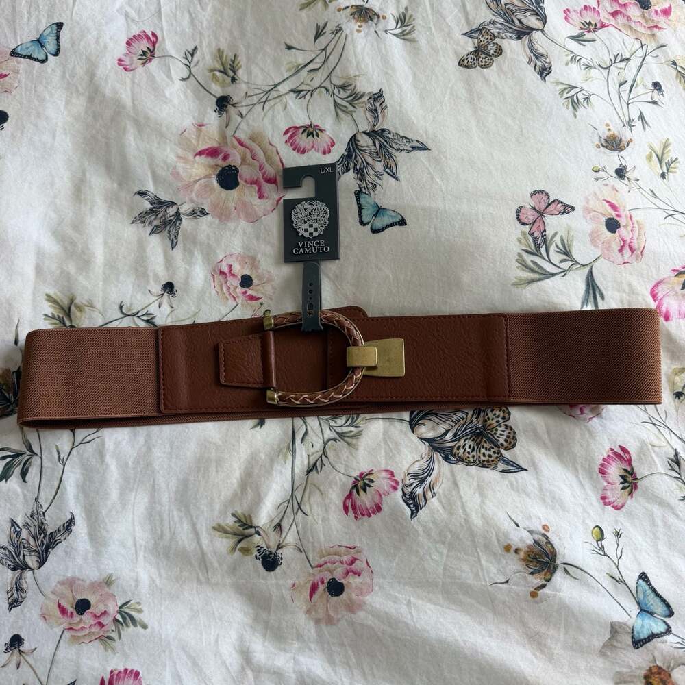 Vince Camuto Circle and Bar Toggle Stretch Waist Belt